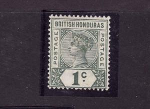 D3-British Honduras-Scott#38-Unused hinged-1c geen QV-1891-9