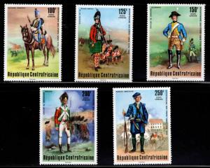 Central African Republic Scott C139-C143 MNH** 1976 Military Uniform set