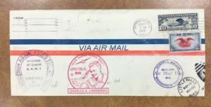 2/21/28 Cover for LINDBERGH Flies the Mail and 1938 Airmail Week magenta cachet