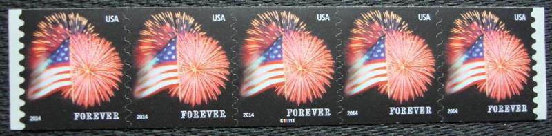 US #4853 MNH PNC5, P#C11111, Flag/Fireworks