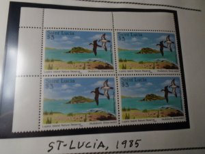 St Lucia  Birds  J J  Audubon  #  773   MNH  Block of 4