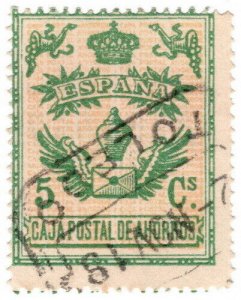 (I.B) Spain Revenue : Postal Savings Stamp 5c