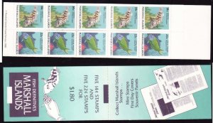 Marshall Islands #173b-unused NH booklet-Fish-Marine Life-1988-9-