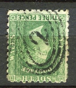 AUSTRALIA; NEW SOUTH WALES 1880s classic QV issue 3d. used Postmark value