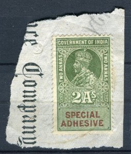 INDIA; Early 1900s GV Portrait type Revenue issues fine used 2a. PIECE