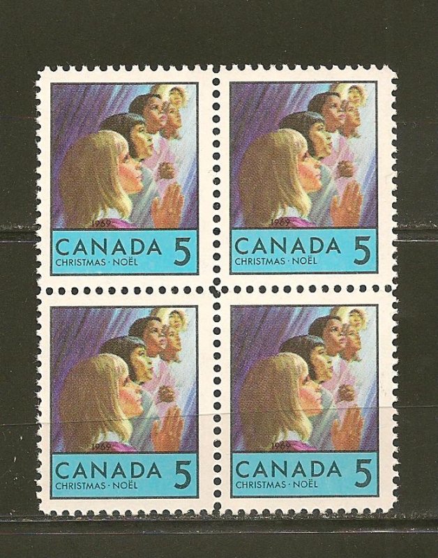 Canada 502 Christmas Block of 4 MNH