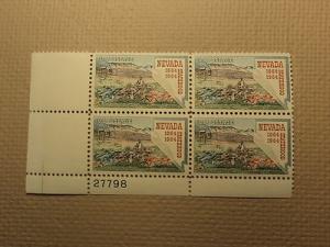 USPS Scott 1248 5c Nevada Statehood 1864-1964 Mint NH Pla...