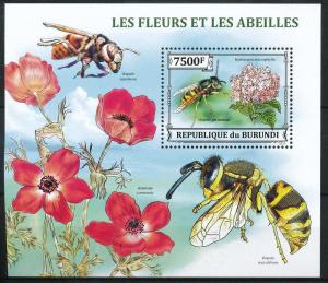 BURUNDI 2013 SHEET bur13304b ABEILLES FLEURS FLOWERS BEES