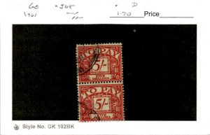 Great Britain, Postage Stamp, #J65 Pair Used, 1960 Postage Due (AB)