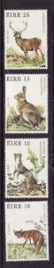 Ireland-Sc#480-3-unused NH set-Animals-Fox-Deer-Ermine-Hare-1980-