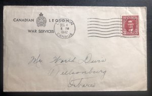 1942 London Canada Canadian Legion War Service Cover To Tillsonburg