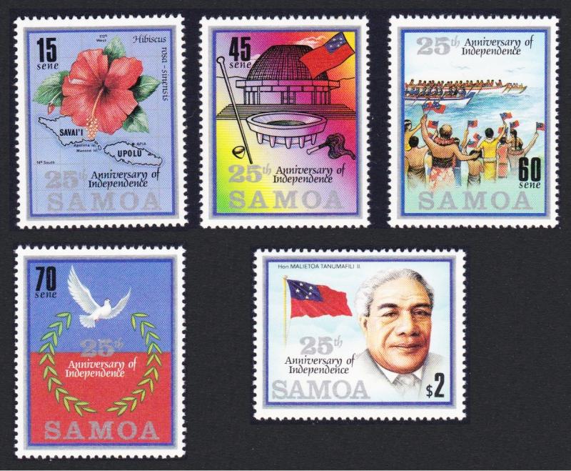 Samoa Hibiscus Independence Anniversary 5v SG#744/48 SC#687-691
