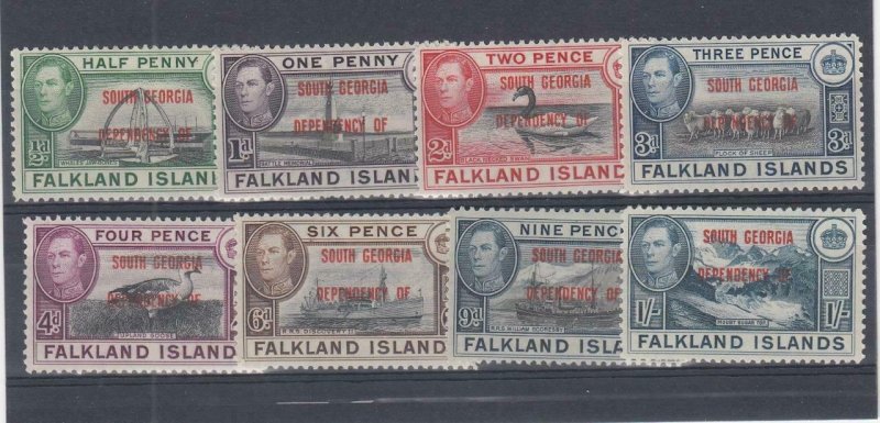 FI-SOUTH GEORGIA (MM118) # 3L1-3L8 VF-MH VARp,sh FALKLAND ISL.O/PRINT-#S3 CV $29