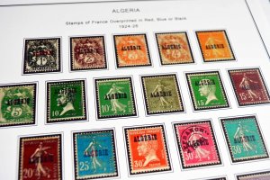 COLOR PRINTED FRENCH ALGERIA 1924-1958 STAMP ALBUM PAGES (29 illustrated pages)