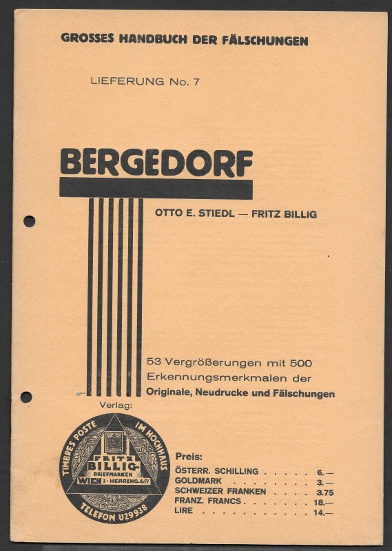 Doyle's_Stamps: Bergedorf (German State) Stamps, Stiedl/Billig 1934