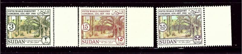 Sudan 133-35 MNH 1960 Forestry