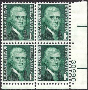 1278 Mint,OG,NH... Plate Block of 4... SCV $0.50... Shiny gum