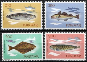 ZAYIX Faroe Islands 97-100 MNH Fish Catfish Halibut Fishing 051023S64M
