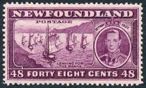 1937 Newfoundland 48c Slate-Purple SG267 MH