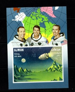 Ajman #BL67B  (1968 Space sheet imperforate) VFMNH CV €6,50