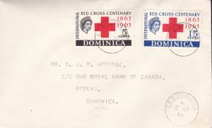 Dominica 1963 Red Cross Centenary First Day Cover Typed Address  VF