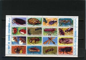 EQUATORIAL GUINEA INSECTS SHEET OF 16 STAMPS MNH 