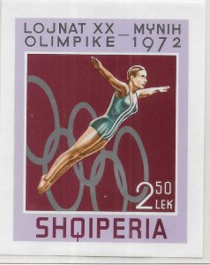 Albania 1440 1972 Olympics s.s. Diver MNH 2022 Scott c.v. $3.50