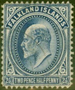 Falkland Islands 1912 2 1/2d Deep Blue SG46b Fine Used