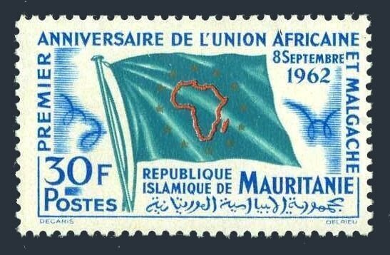 Mauritania 170, MNH. Michel 194. African-Malagasy Union, 1962. Flag.