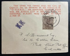 1927 India First City Of Calcutta Flight Airmail cover FFC History Flight