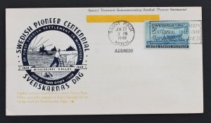 US #958 FDC St Paul Postcard Swedish Pioneer Centennial 1848-1948 Cancel