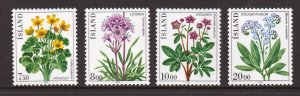 Iceland   #567-570  MNH  1982  flowers
