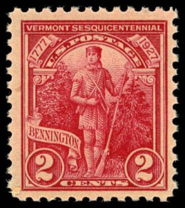 US Sc 643 MH - 1927 2¢ - Vermont Sesquicentennnial