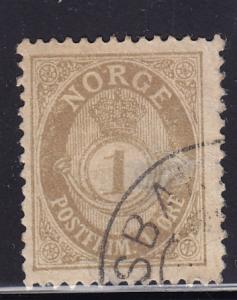 Norway 47 Post Horn and Crown 1899