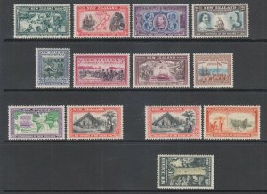 New Zealand Sc 229-241 MLH. 1940 KGVI Pictorials, complete set, F-VF