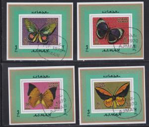 Ajman M 747-754, Butterflies, Mini Sheets, Complete Set, CTO