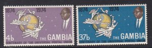 Gambia # 304-305, UPU Centennial, Mint NH, 1/2 Cat.