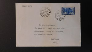 1939 Vatican City Cover to Cleveland OH USA Archbishop of Cleveland