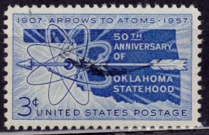 United States, 1957, Oklahoma Statehood, 3c, sc#1092, used