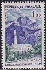 France 1960 Sc 949 Cilaos Church Reunion Massif Du Grand Benard Stamp MH