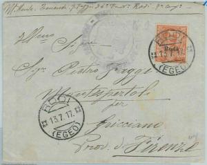 71643 - EGEO Rhodes - Postal History - Saxon 9 block on ENVELOPE 1917-