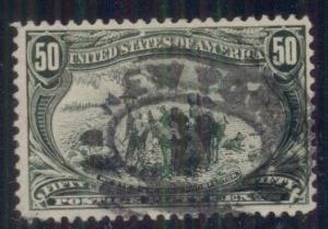 US #291 50¢ sage green, used, VF, a very nice stamp