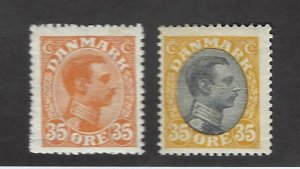 Denmark SC#114-115 Mint VLH F-VF SCV$23.00...nice bargain!!