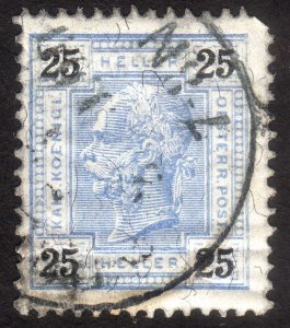 1899, Austria 25h, Franz Joseph, Used, Sc 77