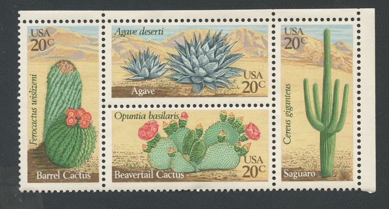 US Scott's # 1945a - Cactus -  Unused - Block of 4 - NH