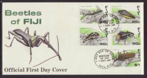 Fiji 574-578 Beetles 1987 U/A FDC 