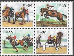 US #2756-59  MNH Block.  Sports. Horses