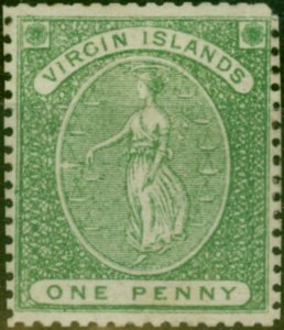 Virgin Islands 1868 1d Yellow-Green SG8 P.15 Fine MM