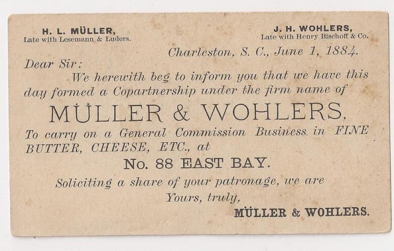 UX7 unused w printed Butter & Cheese dealer advert reverse