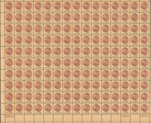 US #1734  Indian Head penny  Full sheet of 100-MNH